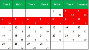 lịch tết 2019