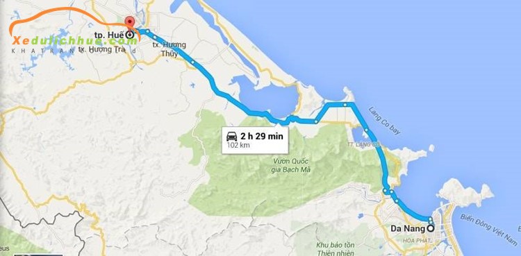 Từ Đà Nẵng đi Huế bao nhiêu km?